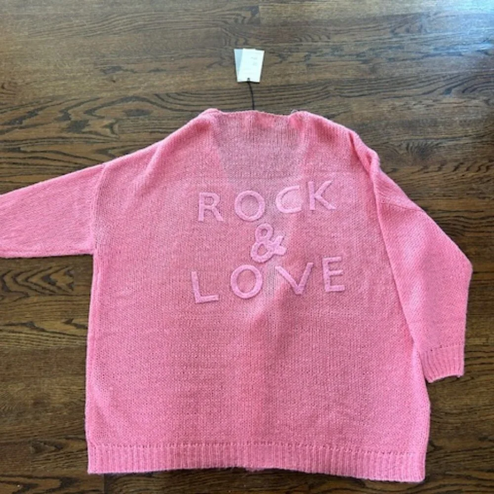 NWT ELAN “Rock & Love” Cardigan / Pink / Size:  OS - Picture 3 of 7